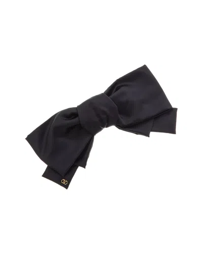 Valentino Garavani Valentino Vlogo Signature Bow Silk Hair Clip In Black