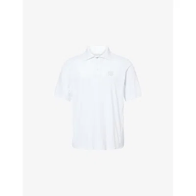 Manors Mens White The Course Logo-print Jersey Polo Shirt