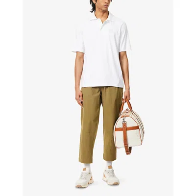 Manors Mens White The Course Logo-print Jersey Polo Shirt