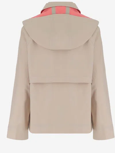 Yves Salomon Light Beige Down Jacket With Hood In Beige