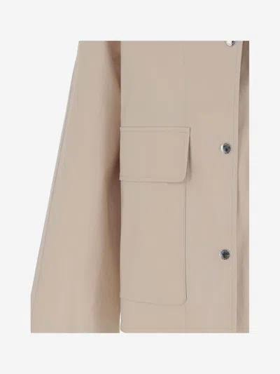 Yves Salomon Light Beige Down Jacket With Hood In Beige