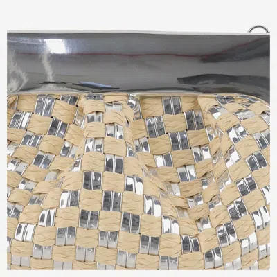 Themoirè Themoir Geo Bag With Woven Pattern In Silver