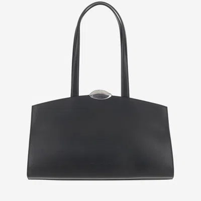 Benedetta Bruzziches Womens Nightly Serena Leather Shoulder Bag In Black