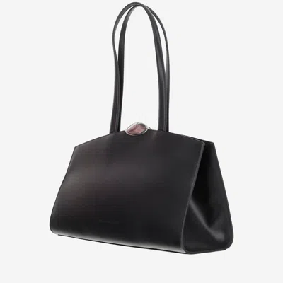 Benedetta Bruzziches Womens Nightly Serena Leather Shoulder Bag In Black