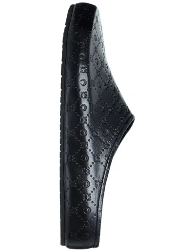 Marine Serre Leather Mules In Black