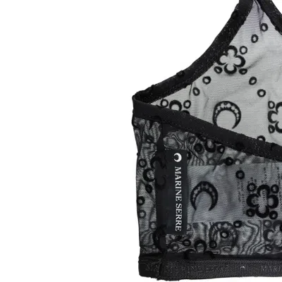 Marine Serre Recycled Mesh Flock Bralette Clothing In Black