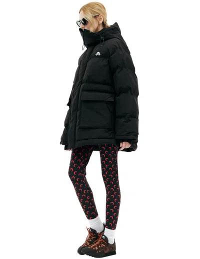 Marine Serre Down Jacket With Logo In Black