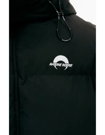 Marine Serre Down Jacket With Logo In Black