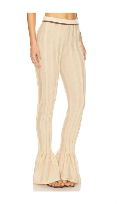 Isa Boulder Pleatflare Pants In Beige