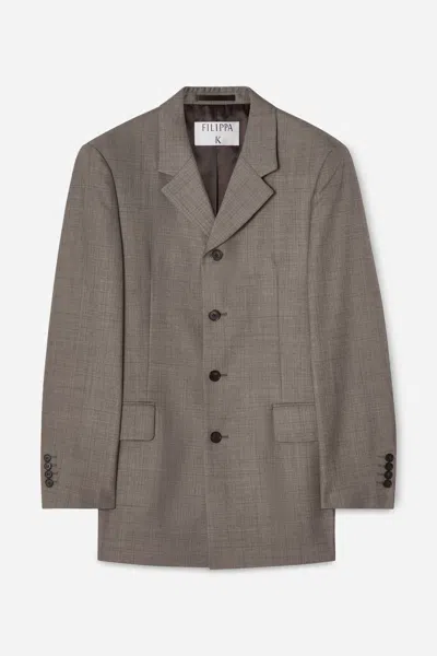 Filippa K Wool Blend Single Breasted Blazer In Gray