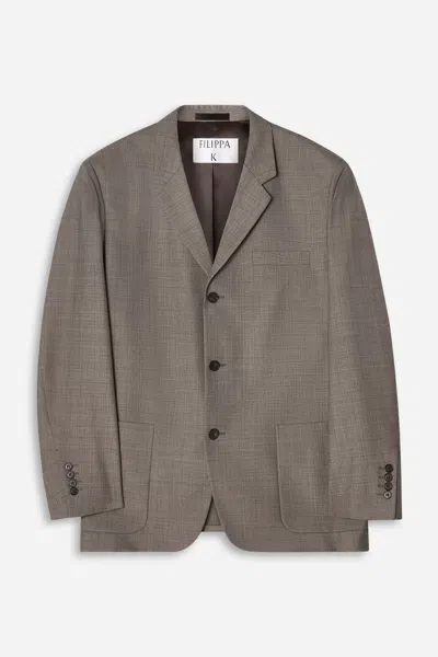 Filippa K Wool Blend Patch Pocket Blazer In Beige