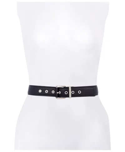 Michael Kors Women's 42mm Leather Belt In Black,silver
