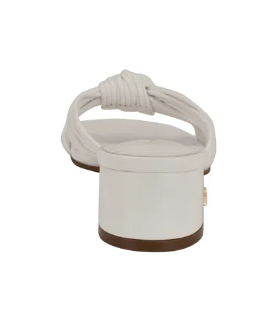 Tommy Hilfiger Women's Philie Knotted Crisscross Block Heel Sandals In White Patent