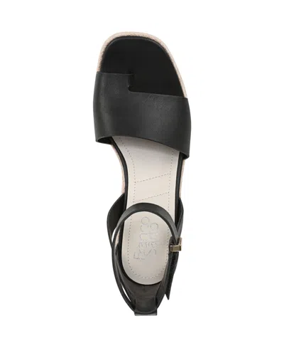 Franco Sarto Women's Tyla Open Square Toe Espadrille Platform Sandals In Black Faux Leather