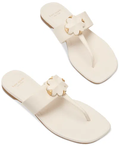 Kate Spade Flower Thong Sandals In Cream