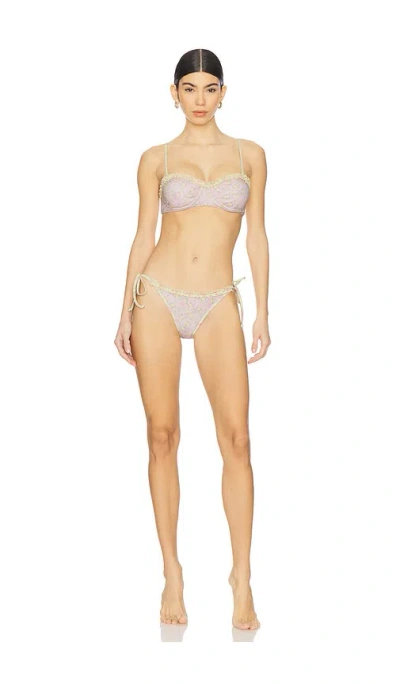 Loveshackfancy Tallie Bikini In Strawberry Lemonade