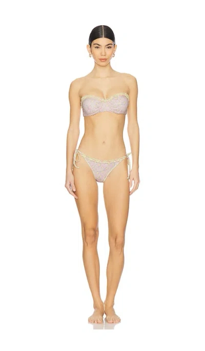 Loveshackfancy Tallie Bikini In Strawberry Lemonade