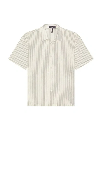Wao Relaxed Stripe Short Sleeve Shirt In Off White