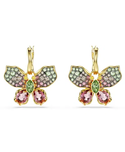 Swarovski Idyllia Crystal Butterfly Drop Earrings In Open Misce