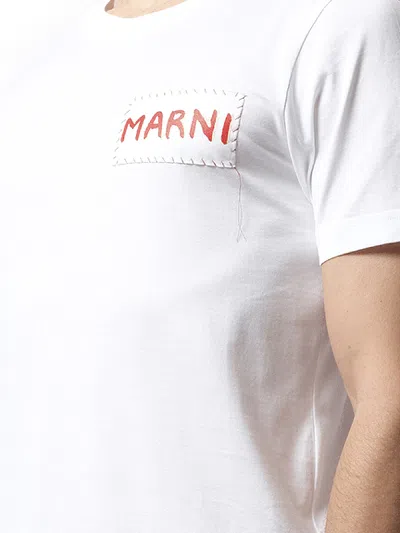 Marni Men's Logo Patch T-shirt In White