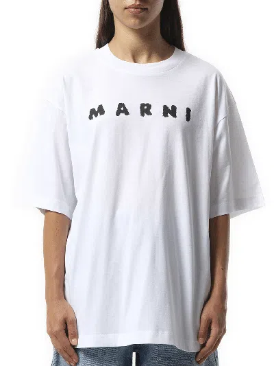 Marni Jersey Logo Short Sleeved T-shirt In Multi