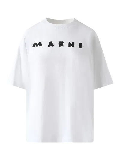 Marni Jersey Logo Short Sleeved T-shirt In Multi