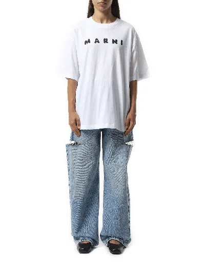 Marni Jersey Logo Short Sleeved T-shirt In Multi