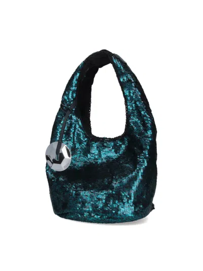 Jw Anderson J.w. Anderson Sequin Shoulder Bag In Green Polyester In Green