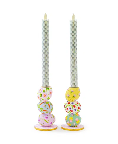 Mackenzie-childs Patience Brewster Egg Candle Holders, Set Of 2 In Multi