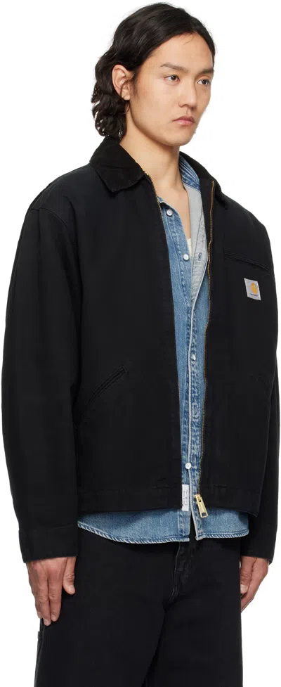 Carhartt Og Detroit Dearborn Jacket In 00e3k Black / Black