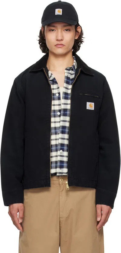 Carhartt Og Detroit Dearborn Jacket In 00e4o Black / Black