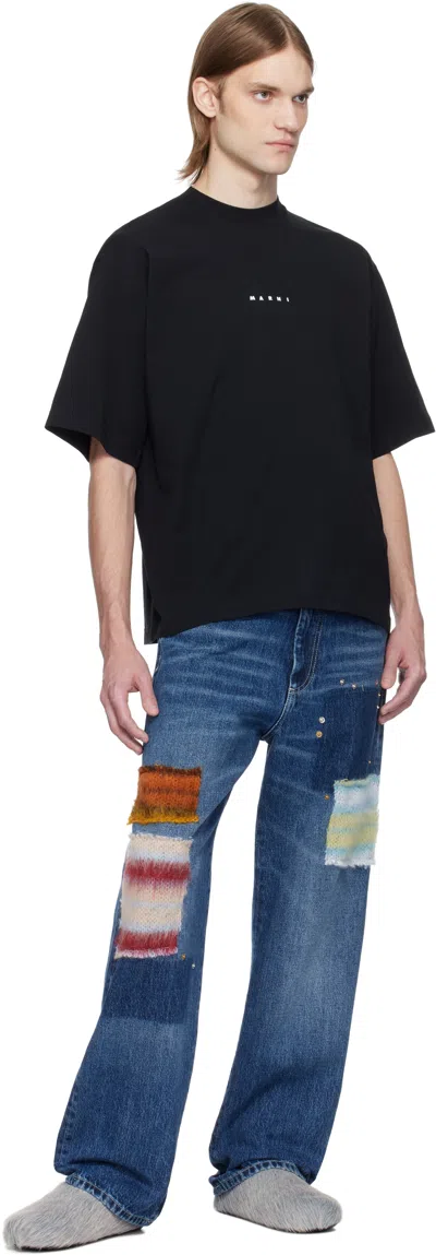Marni Cotton T-shirt With Logo Print In Black