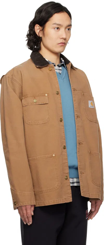 Carhartt Og Detroit Cotton Zip Jacket In 00s3khambrwn/tobacco