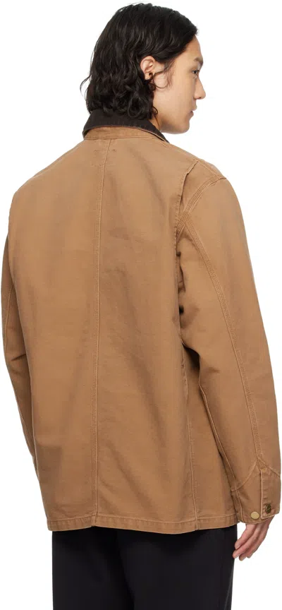 Carhartt Og Detroit Cotton Zip Jacket In 00s3khambrwn/tobacco