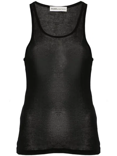 Modes Garments Sleeveless Cotton Top In Black