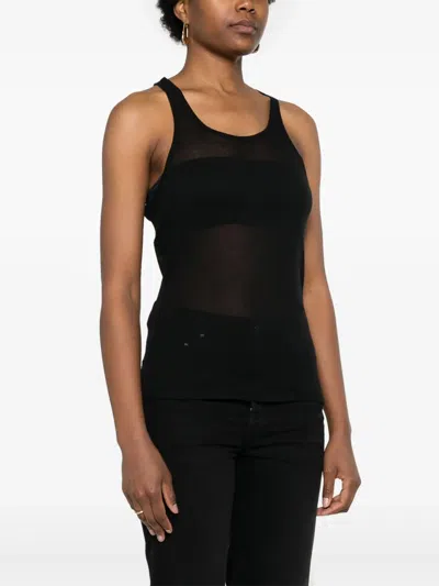 Modes Garments Sleeveless Cotton Top In Black