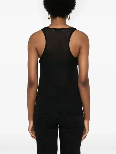 Modes Garments Sleeveless Cotton Top In Black