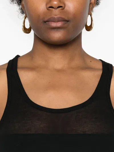 Modes Garments Sleeveless Cotton Top In Black