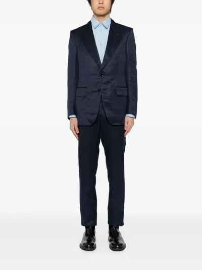 Tom Ford Single-breasted Suit In Blue