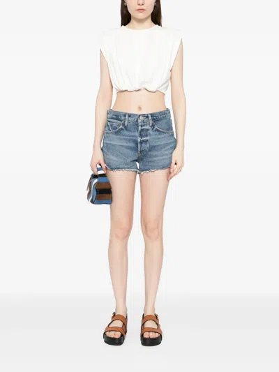 Agolde Vintage Parker Cut-off Shorts In Blue