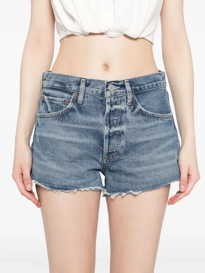 Agolde Vintage Parker Cut-off Shorts In Blue