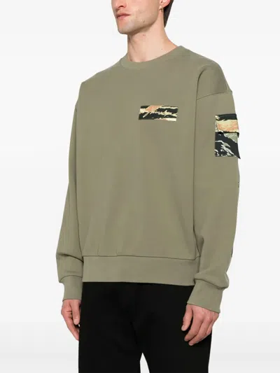 Givenchy Sweatshirt In Fleece With Camo Patches In Light Khaki