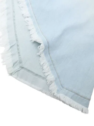 Acne Studios Denim Dress Asymmetric Sleeveless Frayed Hem In Blue