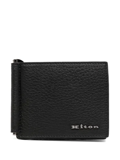 Kiton Leather Cardholder In Black