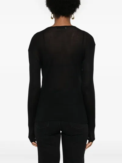 Modes Garments Long-sleeve Cotton T-shirt In Black