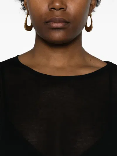 Modes Garments Long-sleeve Cotton T-shirt In Black