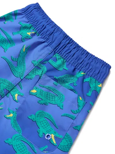 Soliswim Crocodile-print Swim Shorts In Blue