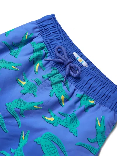Soliswim Crocodile-print Swim Shorts In Blue