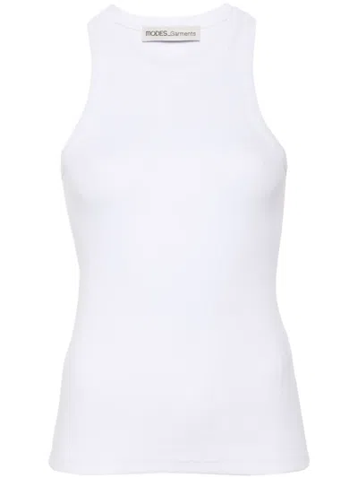 Modes Garments Ribbed Tank Top In White