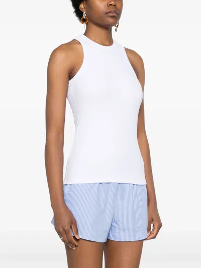 Modes Garments Ribbed Tank Top In White